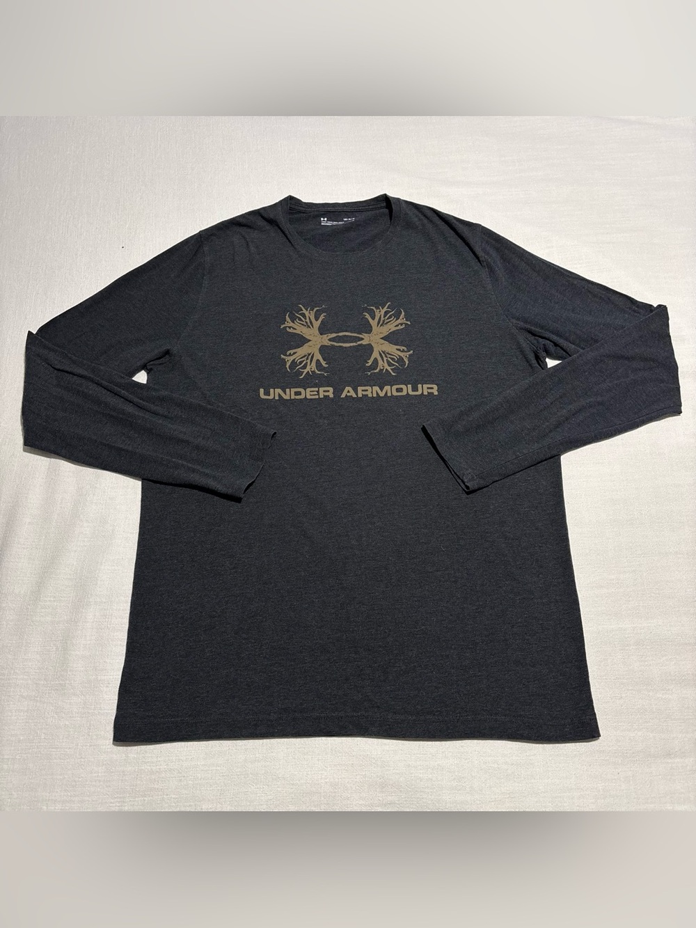 Men’s Under Armour Hunt Long Sleeve Tee | Heather Charcoal | Sz Large | Heatgear